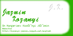 jazmin kozanyi business card